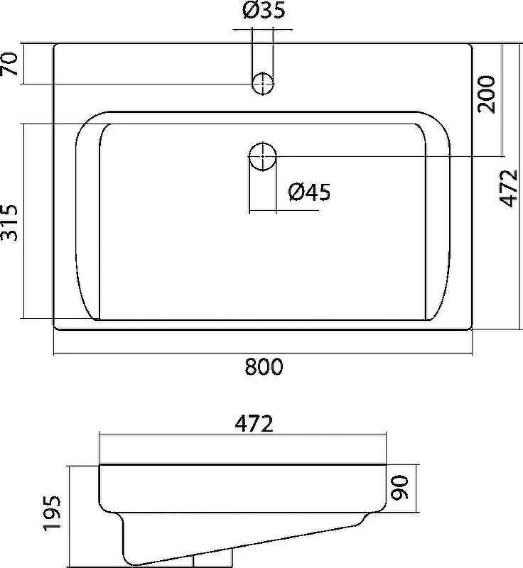 Раковина Sanflor Santek Тигода 80 1.WH30.2.084 Белая