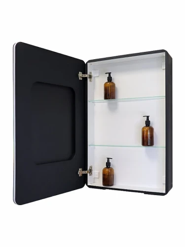 Зеркальный шкаф Art&Max Lecce 56 L AM-Lec-560-850-1D-L-DS-F-Nero с подсветкой цвет Черный