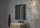 Зеркальный шкаф Art&Max Lecce 56 L AM-Lec-560-850-1D-L-DS-F-Nero с подсветкой цвет Черный