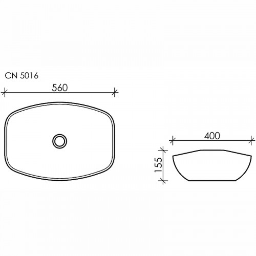 Раковина-чаша Ceramicanova Element 56 CN5016 Белая фарфор накладная