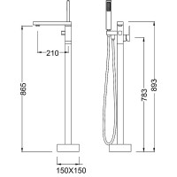 Смеситель для ванны Timo Selene 2200/03Y-CR Черный латунь на пол