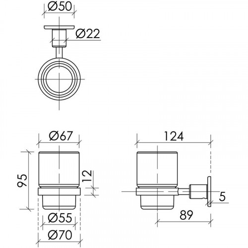 Стакан для зубных щеток Sancos Base SC9030MB Черный матовый