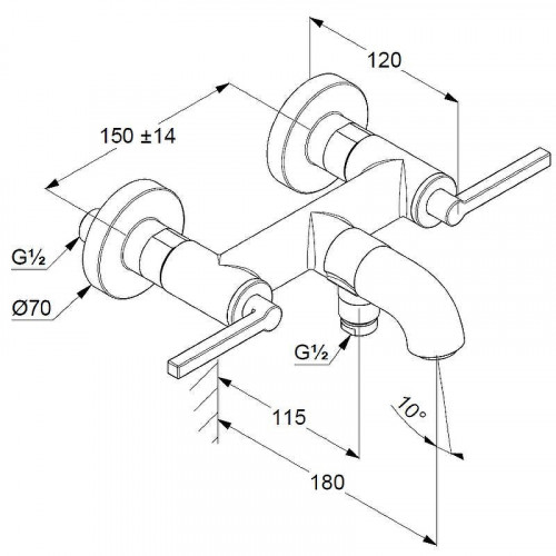 Смеситель для ванны Kludi Nova Fonte Puristic 205405315 Белый матовый