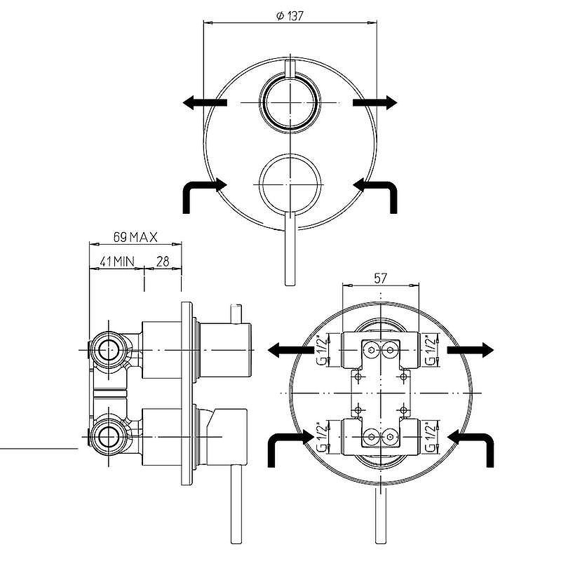 Смеситель для душа Paini Cox 78PW6911 цвет Никель брашированный
