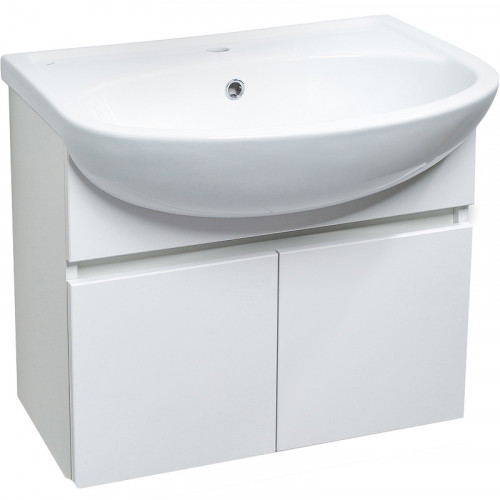 Тумба под раковину Runo Лада 60 00-00001368 подвесная Белая МДФ / ЛДСП