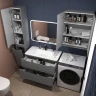 Тумба под раковину Style Line Марелла 90 Люкс Plus СС-00002415 подвесная Серый матовый антискрейтч МДФ / ЛДСП