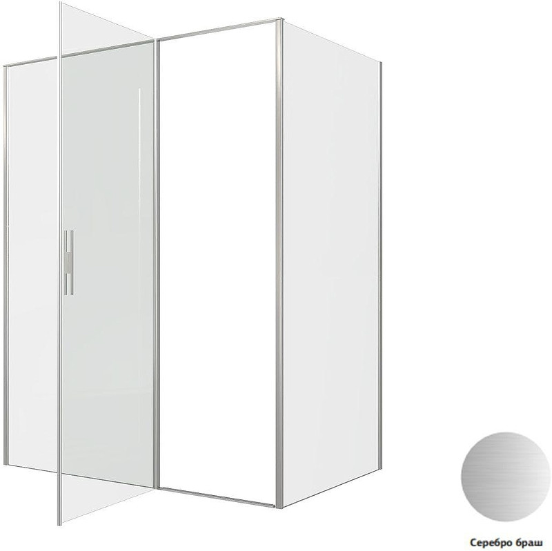 Душевой уголок Allen Brau Priority 160x100 3.31038.BA+3.31047.BA цвет профиля Серебро браш стекло прозрачное