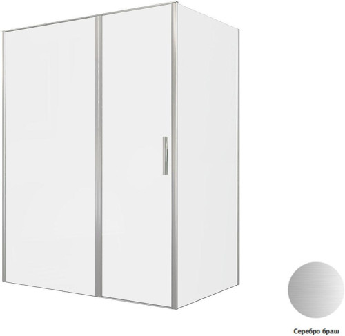 Душевой уголок Allen Brau Priority 160x100 3.31038.BA+3.31047.BA цвет профиля Серебро браш стекло прозрачное