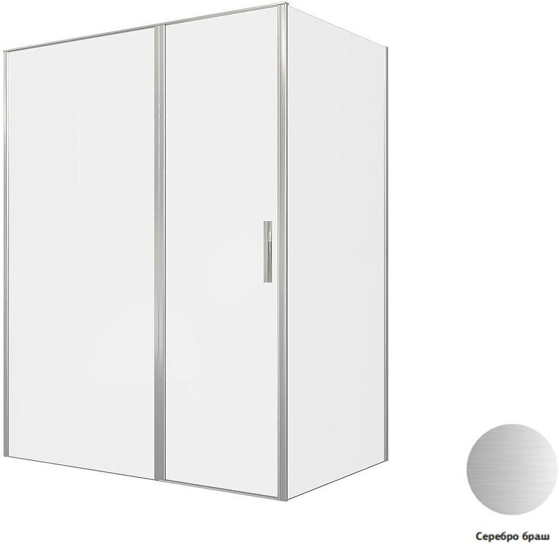 Душевой уголок Allen Brau Priority 160x100 3.31038.BA+3.31047.BA цвет профиля Серебро браш стекло прозрачное