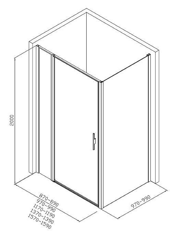 Душевой уголок Allen Brau Priority 160x100 3.31038.BA+3.31047.BA цвет профиля Серебро браш стекло прозрачное