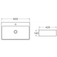 Раковина BelBagno 60 BB1338 Белая фаянс накладная