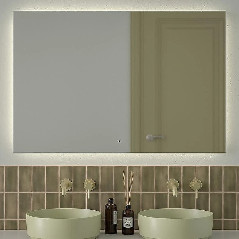 Зеркало Defesto Glow 120х80 DF 2510RH с подсветкой 38W-4500К/с фацетом/ИК - выключатель/Нейтральный белый свет