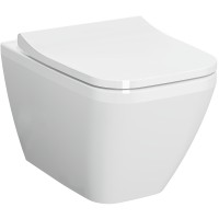 Комплект унитаза с инсталляцией Vitra Integra Square 9856B003-7207 с сиденьем Микролифт и клавишей смыва Хром глянцевый фарфор подвесной