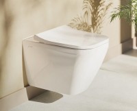 Комплект унитаза с инсталляцией Vitra Integra Square 9856B003-7207 с сиденьем Микролифт и клавишей смыва Хром глянцевый фарфор подвесной