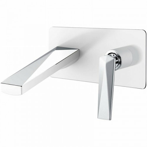 Смеситель для раковины Boheme Venturo 375-W Белый Хром латунь встраиваемый