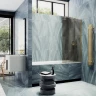 Шторка на ванну Maybah Glass MGV-249-3ш 300x1400 в широком профиле Золото стекло бронзовое матовое
