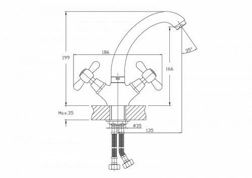 Смеситель для кухни Haiba HB4325 Хром