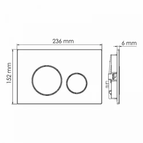 Инсталляция WasserKRAFT Salm 27TLT.010.ME.BL.WH02 для унитаза Черное стекло с Белой клавишей смыва