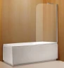 Шторка на ванну Azario Merrit 80 AZ-NF6310 800 профиль Серебро стекло прозрачное