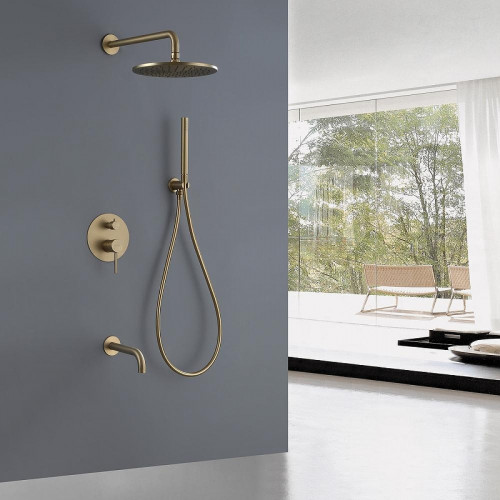 Душевая система Abber Wasser Kreis AF8117G Золото матовое