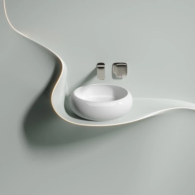 Раковина-чаша Ceramicanova Element 36 CN6050 Белая глянцевая фарфор накладная