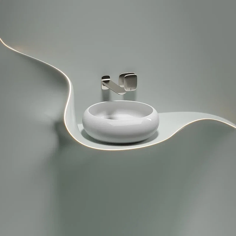 Раковина-чаша Ceramicanova Element 36 CN6050 Белая глянцевая фарфор накладная