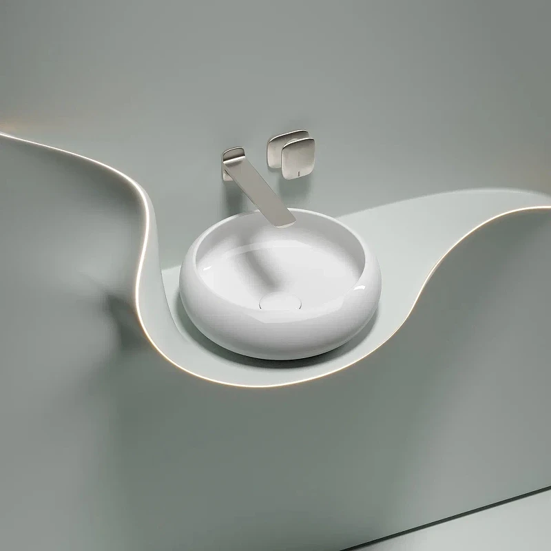 Раковина-чаша Ceramicanova Element 36 CN6050 Белая глянцевая фарфор накладная