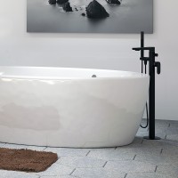 Смеситель для ванны WasserKRAFT Elbе 7421 Черный матовый латунь на пол