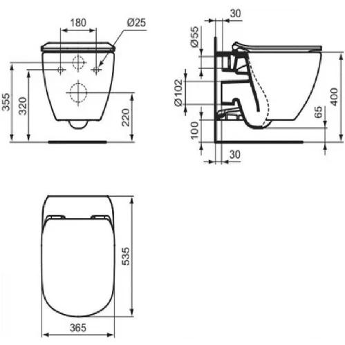 Унитаз подвесной Ideal Standard IdealMood T466501 цвет Белый с сиденьем Микролифт
