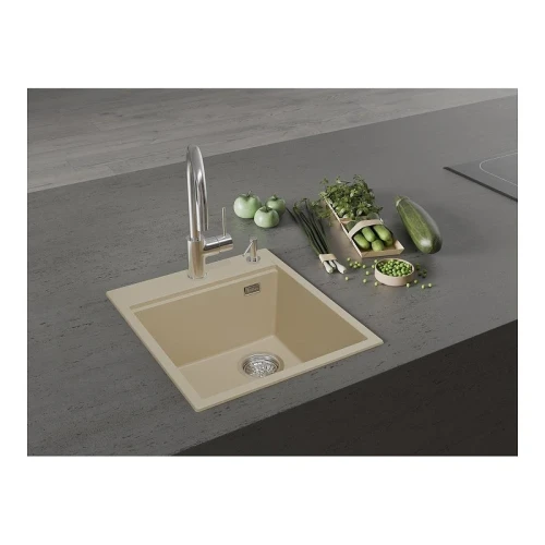 Кухонная мойка Rivelato Tesoro 45 TR-455-R beige scuro цвет Темно-бежевый