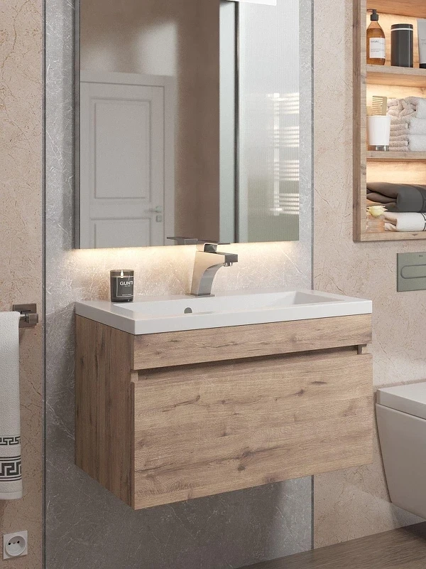 Тумба под раковину Uperwood Eva 60 3930213463 подвесная цвет Крафт Табачный