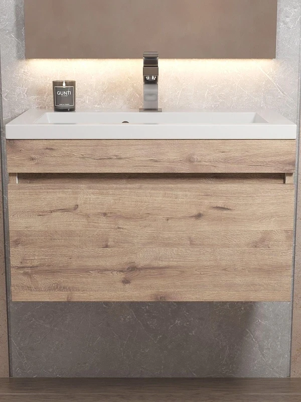 Тумба под раковину Uperwood Eva 60 3930213463 подвесная цвет Крафт Табачный