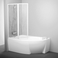 Шторка на ванну Ravak Supernova VSK2 Rosa 150 L 76L8010041 профиль Белый витраж пластик Rain