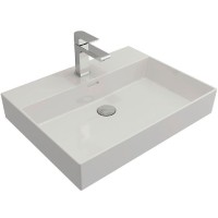 Раковина Creto Bocchi Milano 80 1377-001-0126 Белая фарфор подвесная, накладная