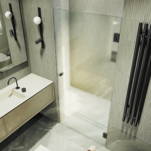 Душевая дверь Maybah Glass MGD-527-6 905x1950 на петлях Черный стекло сатиновое