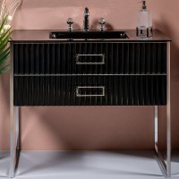 Тумба под раковину Boheme Armadi Art Monaco 100 866-100-BCR Черная Хром МДФ / ЛДСП