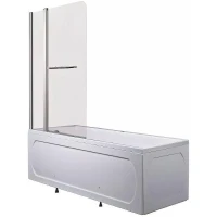 Шторка на ванну 1MarKa 85x150 P-05 профиль Хром стекло прозрачное