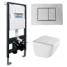 Комплект унитаза с инсталляцией Abber Rechteck AC1220TC-AC0105-AC0120 цвет Белый с сиденьем Микролифт