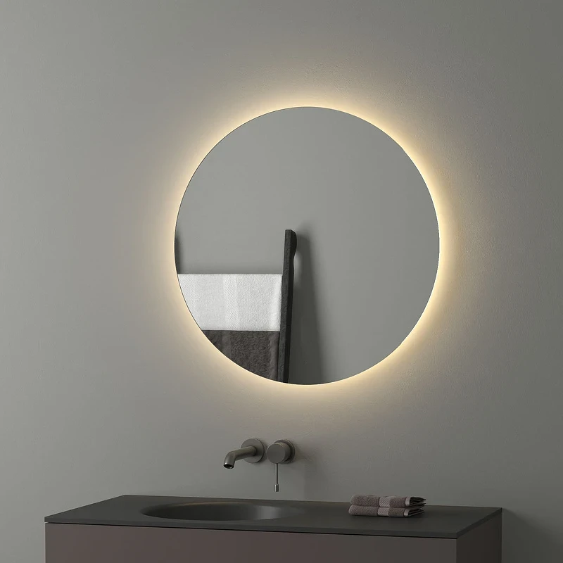 Зеркало Evoform Ledshine d70 BY 2554 с подсветкой 18 W - без выключателя - теплый белый свет стекло