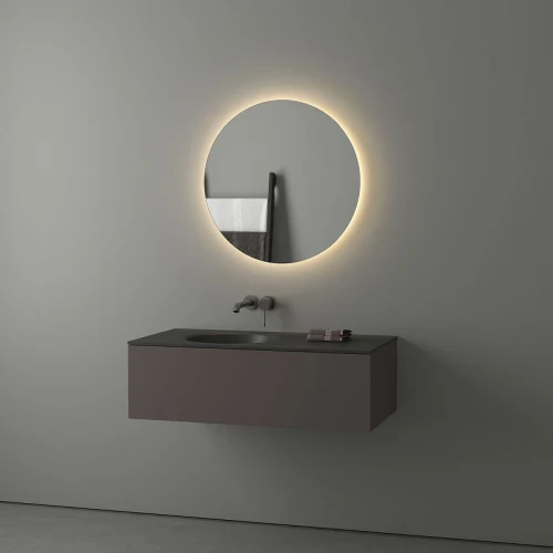 Зеркало Evoform Ledshine d70 BY 2554 с подсветкой 18 W - без выключателя - теплый белый свет стекло