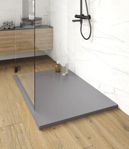 Душевой поддон из искусственного камня Starohome Cosmo 160x90 32679222 цвет Серый матовый