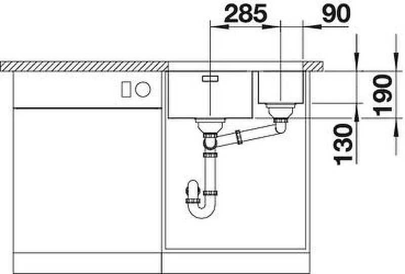 Кухонная мойка Blanco Andano 340/180-U 522979 Нержавеющая сталь с зеркальной полировкой нержавеющая сталь встраиваемый