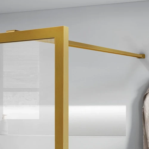 Душевая перегородка Vincea Walk-In 90 VSW-1HC900CFBG профиль Брашированное золото стекло прозрачное/рифленое