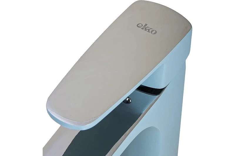 Смеситель для раковины Ekko E10303 цвет Хром Бирюзовый