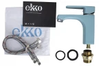 Смеситель для раковины Ekko E10303 цвет Хром Бирюзовый
