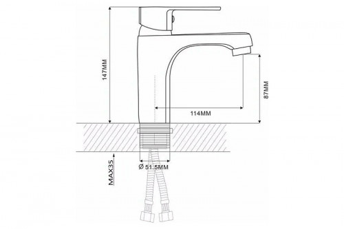 Смеситель для раковины Ekko E10303 цвет Хром Бирюзовый