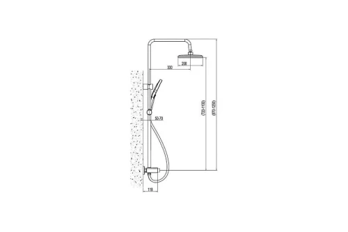 Душевая система Ekko E2512-7 цвет Черный матовый