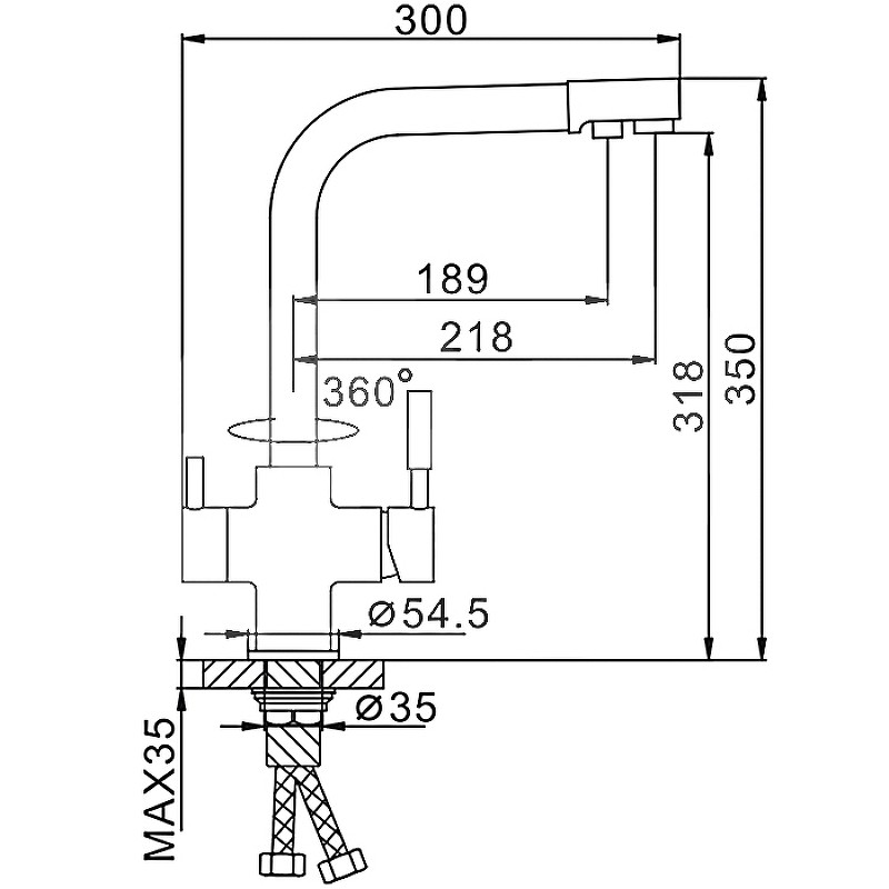 Смеситель для кухни Frap H52 F4352-24 Молочный латунь на столешницу