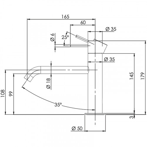Смеситель для раковины Remer X-Style X12A Хром латунь
