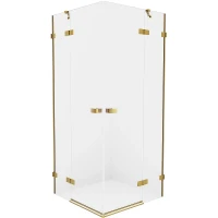 Душевой уголок New Trendy Avexa Gold 120х80 EXK-1788 профиль Брашированное золото стекло прозрачное